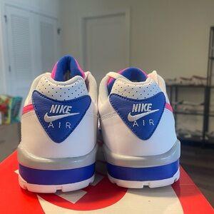Nike Air White and Blue Sneakers with Pink Accents